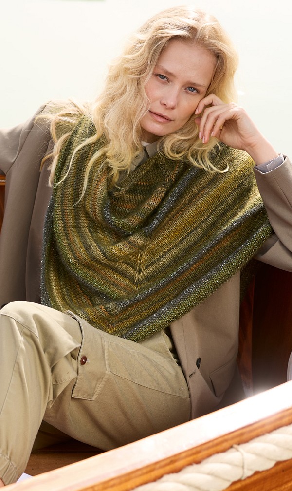 Falling Striped Wrap Knitting Kit | Sunday Night Delight